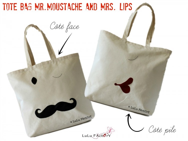 tote bag mustache-2 faces-montage