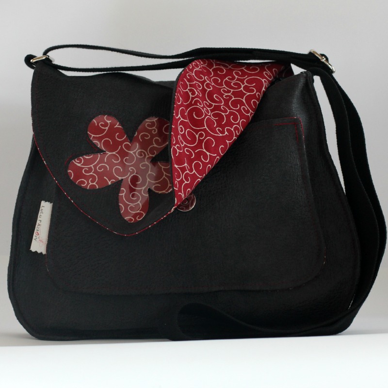 sac a main luluflor-noir ramages rouge-rabat